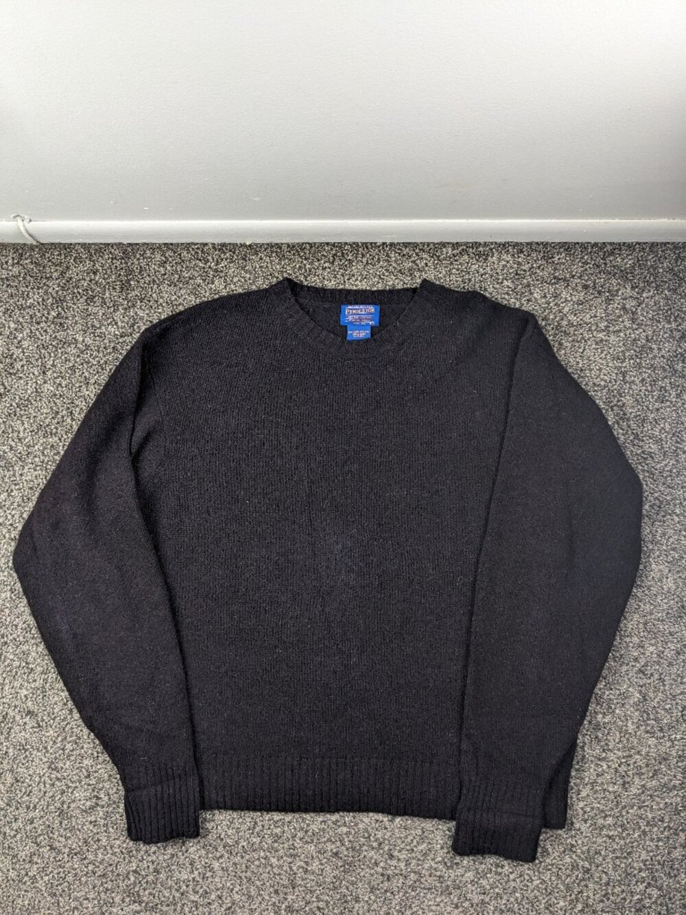 Pendleton Sweater Washable Shetland Wool Pullover Dark Brown Mens XL